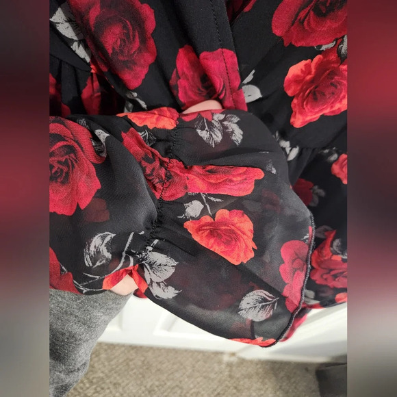 Torrid Black and Red Floral Blouse - Picture 9 of 13